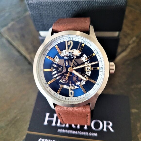 Heritor Men's HERHS2603 Automatic Dayne Leather Watch - Picture 1 of 8